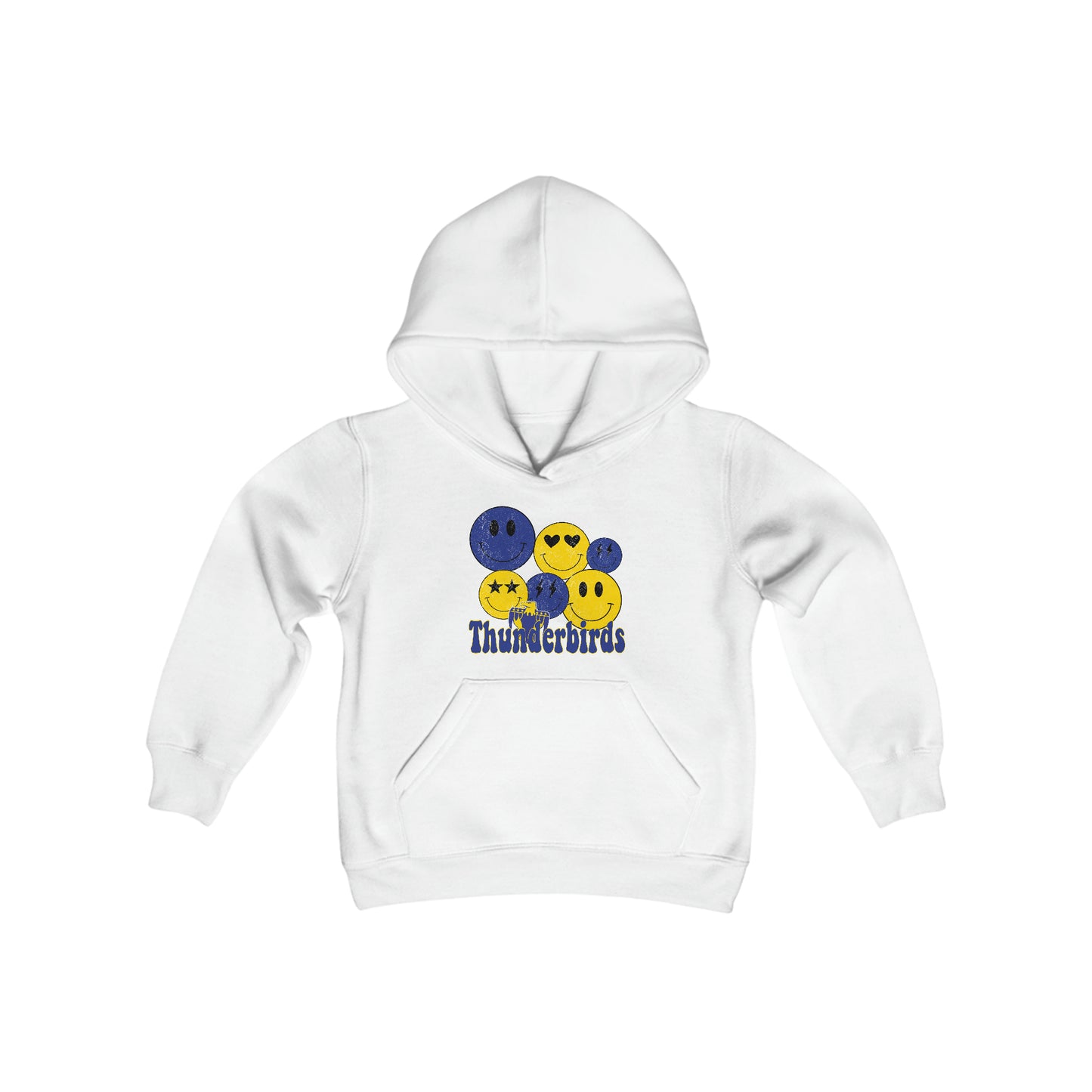 Smiley Thunderbird, Youth Heavy Blend Hooded Sweatshirt