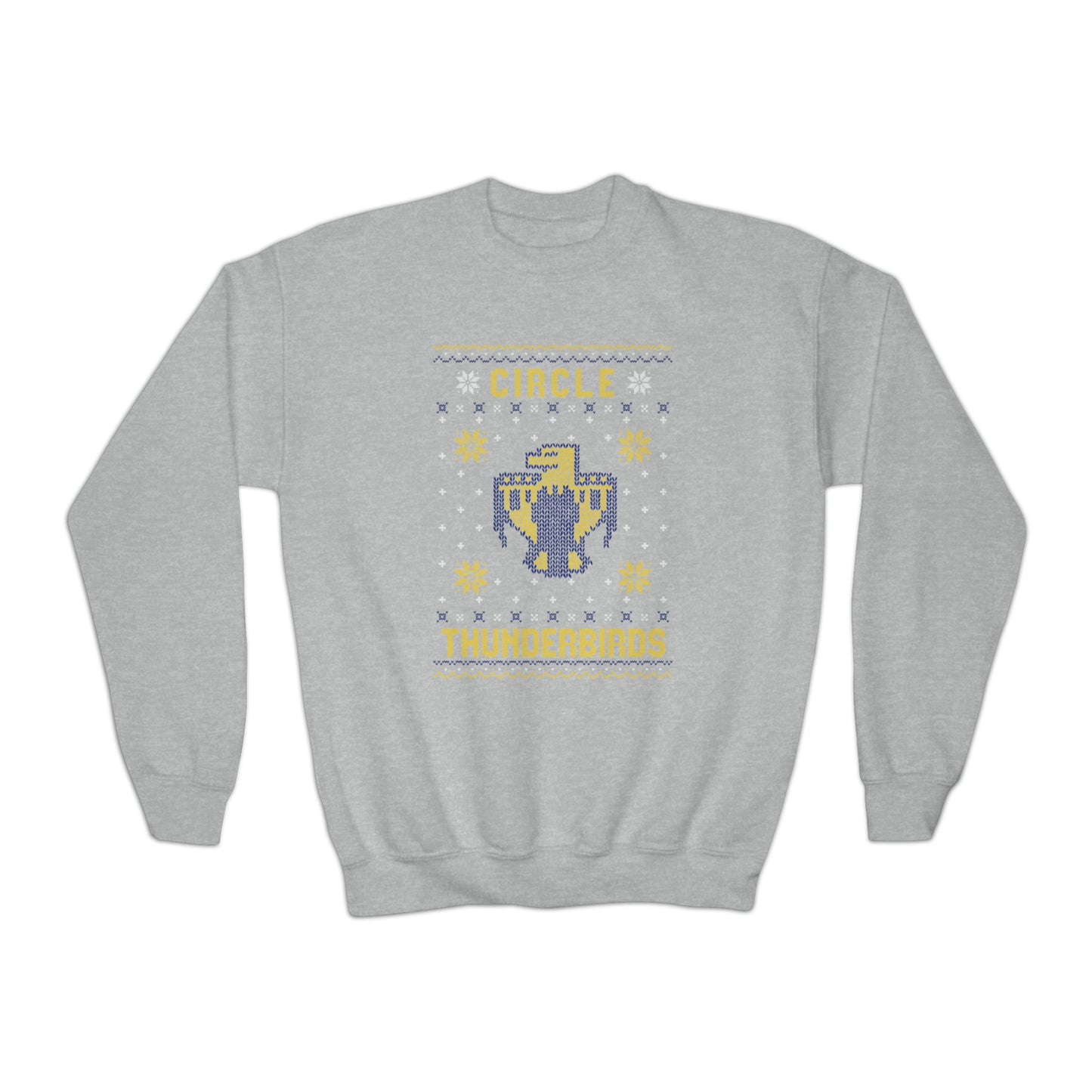 Winter Circle Thunderbirds, Youth Crewneck Sweatshirt