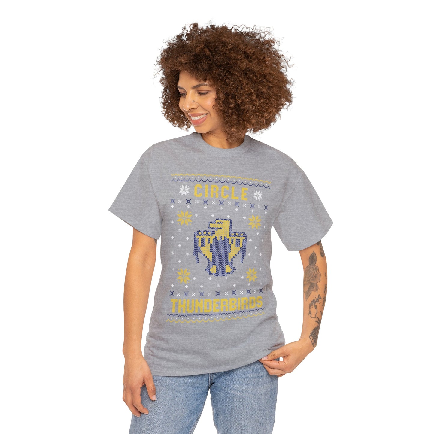 Winter Circle Thunderbird, Unisex Heavy Cotton Tee