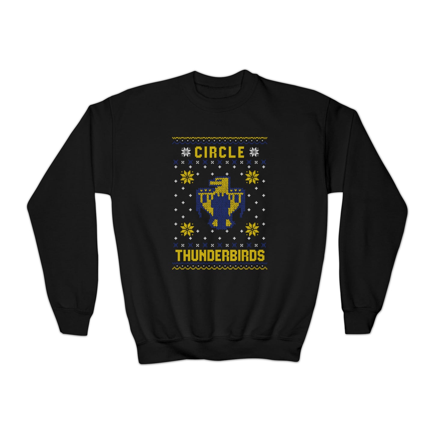 Winter Circle Thunderbirds, Youth Crewneck Sweatshirt