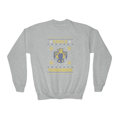 Winter Circle Thunderbirds, Youth Crewneck Sweatshirt
