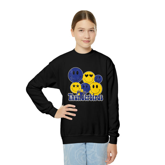 Smiley Thunderbird, Youth Crewneck Sweatshirt